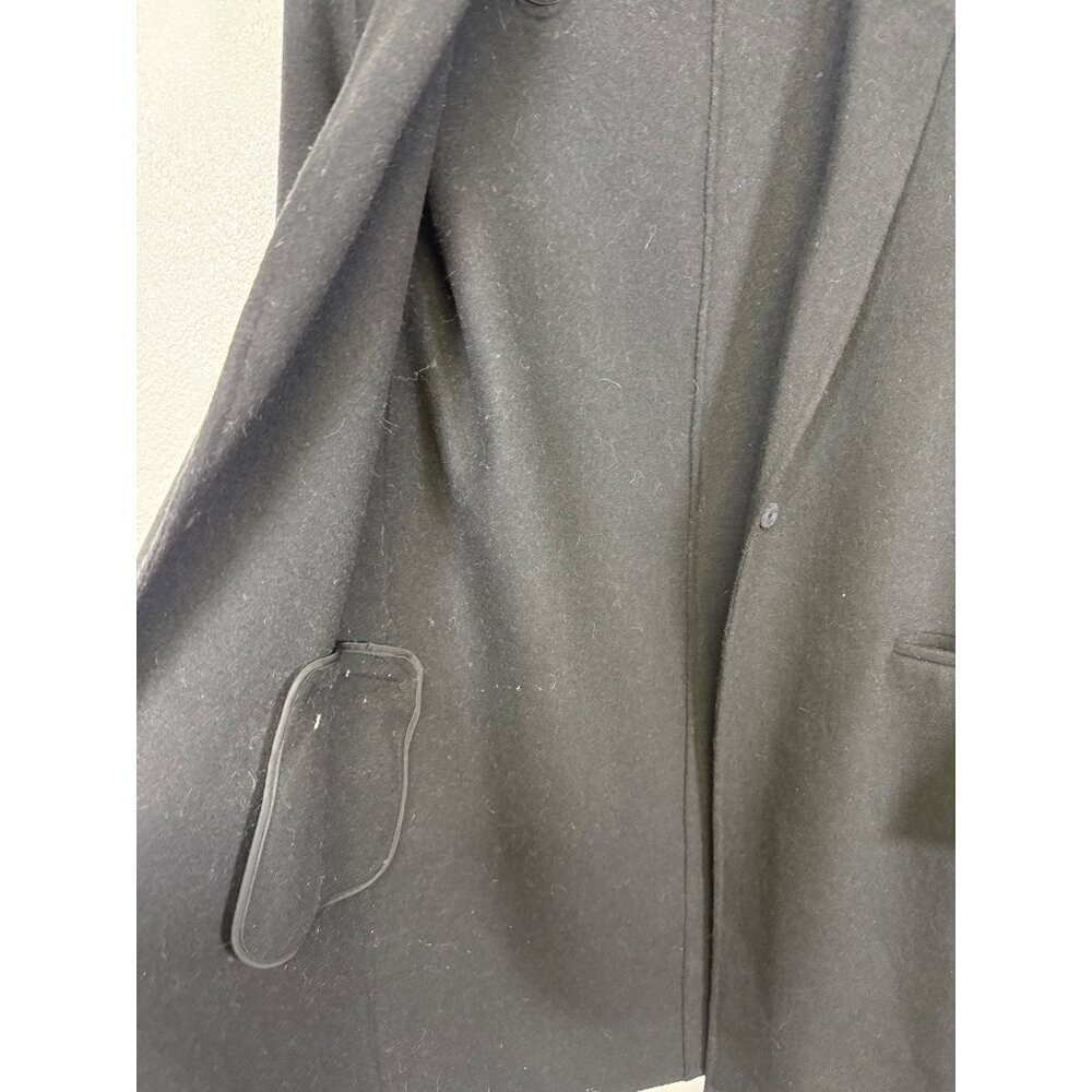 Zara Basic Womens Black Coat XS Longline Wool Blend Outerwear Pockets Button - Picture 6 of 15